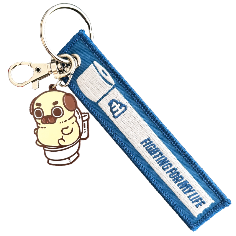 Fighting For My Life Puglie Key Tag