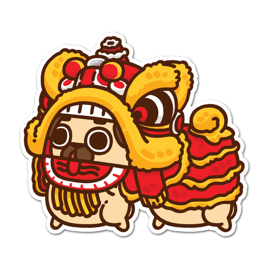 Lion Dancer Puglie Sticker