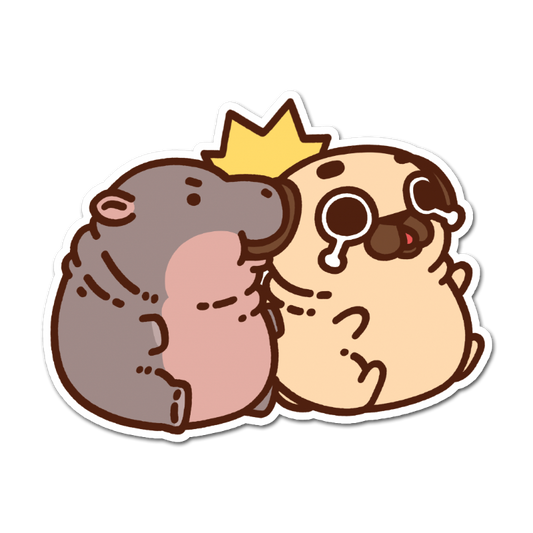 Moo Deng Chomp Puglie Sticker