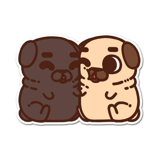 Snugglie Puglie and Ollie Sticker