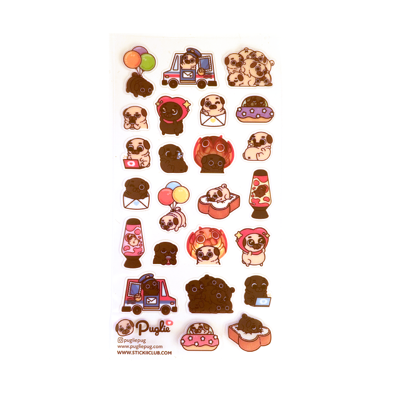 Puglie and Ollie Adventures Sticker Sheet