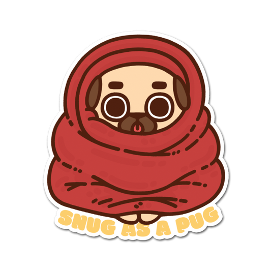 Snug as a Pug Puglie Sticker