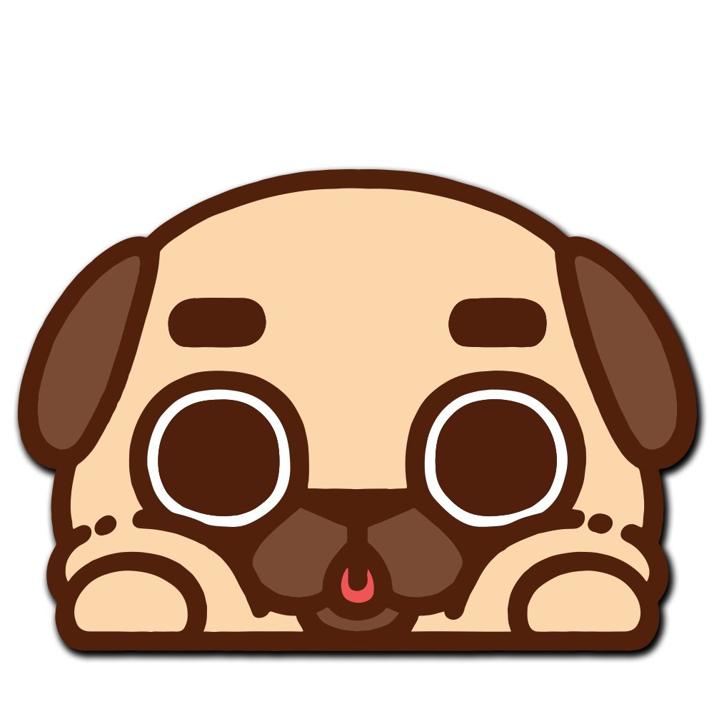 Peeking Puglie Decal